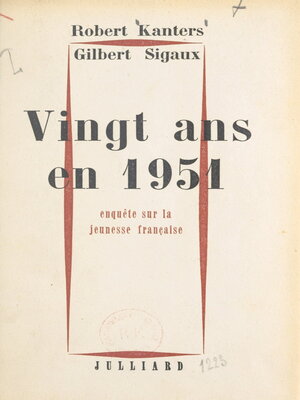 cover image of Vingt ans en 1951